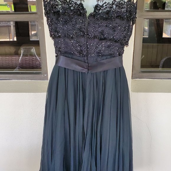 Black Hand Beaded Miss Elliette Dress Vintage New with tags - Picture 6 of 9